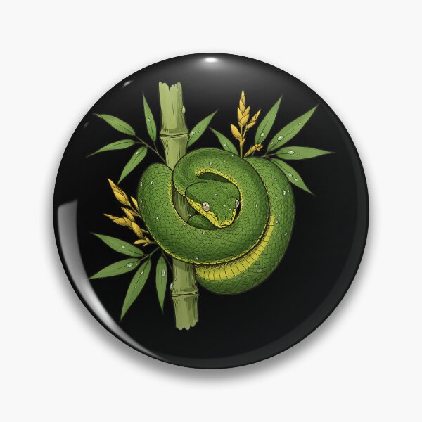 Item preview, Bamboo Pit Viper with Rainforest Leaves designed and sold by BirdsnStuff.