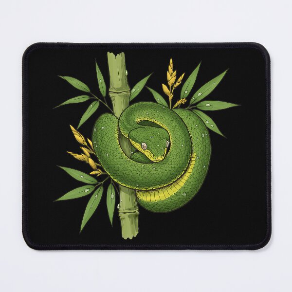 Item preview, Bamboo Pit Viper with Rainforest Leaves designed and sold by BirdsnStuff.