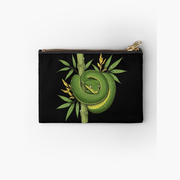 Item preview, Bamboo Pit Viper with Rainforest Leaves designed and sold by BirdsnStuff.