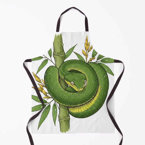 Item preview, Bamboo Pit Viper with Rainforest Leaves designed and sold by BirdsnStuff.