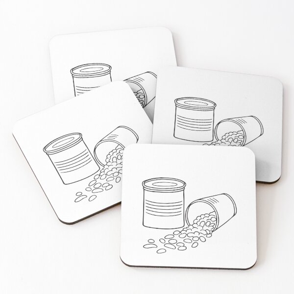 Item preview, Tins beside spilled from tin beans near a cooking stove designed and sold by rasagamastore.