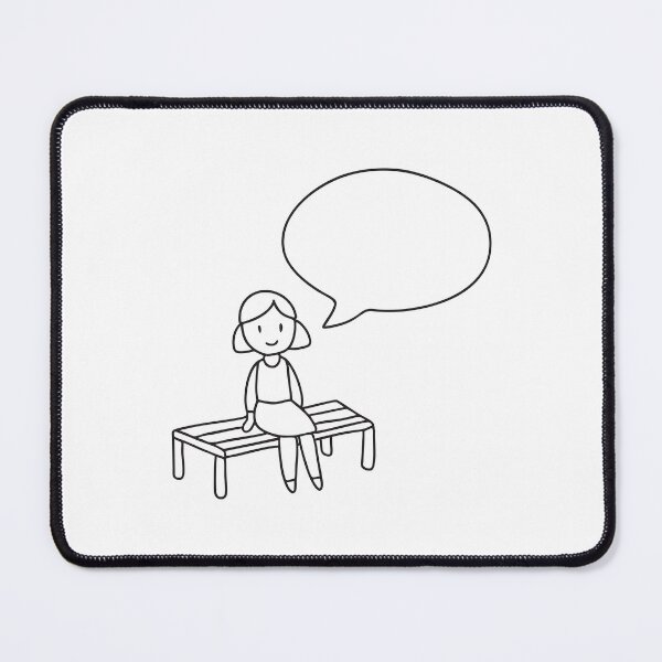 Item preview, A talk bubble beside a person sitting on a bench designed and sold by rasagamastore.