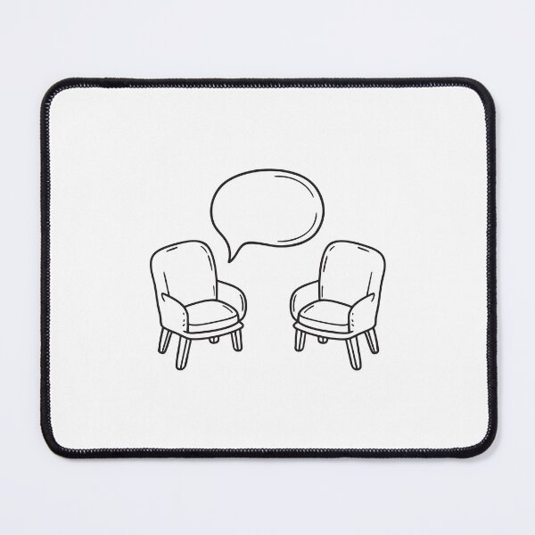 Item preview, A talk bubble drawn beside two facing chairs designed and sold by rasagamastore.