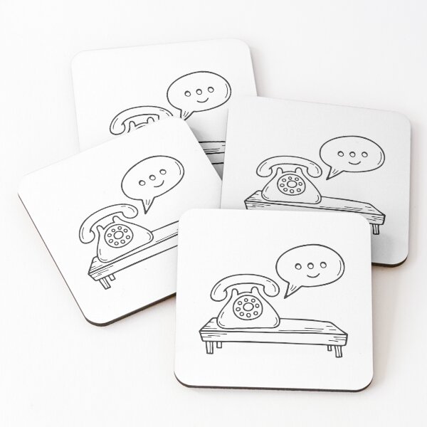Item preview, A talk bubble near a ringing phone on a table designed and sold by rasagamastore.