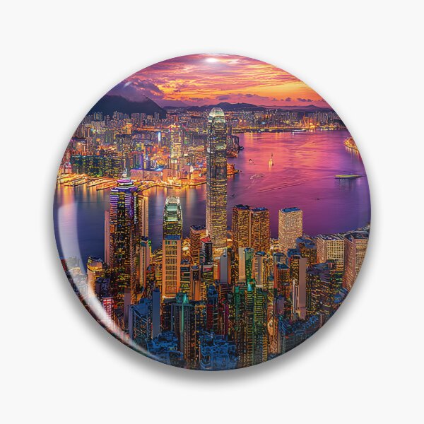 Item preview, Breathtaking Hong Kong Skyline at Sunset designed and sold by Artessie.