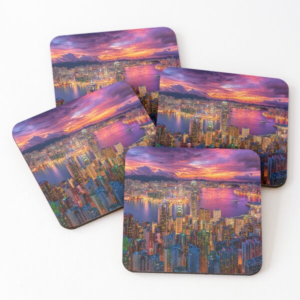 Item preview, Breathtaking Hong Kong Skyline at Sunset designed and sold by Artessie.