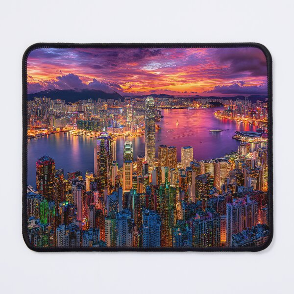 Item preview, Breathtaking Hong Kong Skyline at Sunset designed and sold by Artessie.