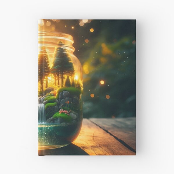 Artikelvorschau, Ein Miniatur-Fantasiewald und ein leuchtender Wasserfall, eingeschlossen in einem Glasgefäß entworfen und verkauft von Theriddler1.