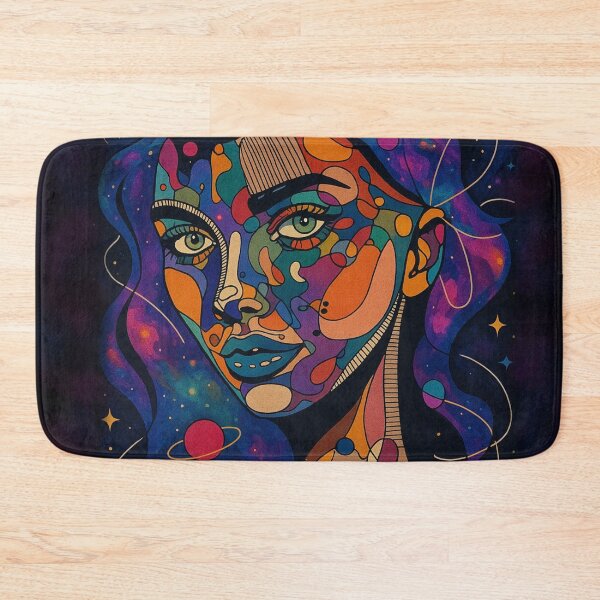 Item preview, Galactic Muse – Psychedelic Space Woman Portrait in Cosmic Colors designed and sold by DzurDesigns .