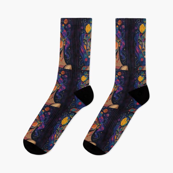 Item preview, Galactic Muse – Psychedelic Space Woman Portrait in Cosmic Colors designed and sold by DzurDesigns .