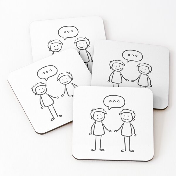 Item preview, A talk symbol floating between two standing persons designed and sold by rasagamastore.