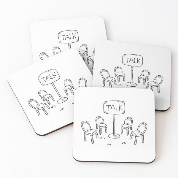 Item preview, A talk sign beside a group of chairs in a circle designed and sold by rasagamastore.