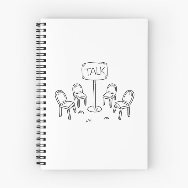 Item preview, A talk sign beside a group of chairs in a circle designed and sold by rasagamastore.