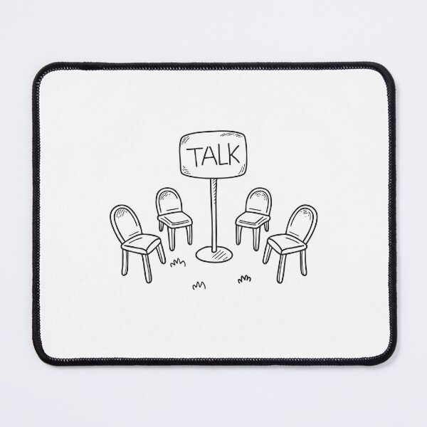 Item preview, A talk sign beside a group of chairs in a circle designed and sold by rasagamastore.
