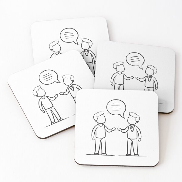 Item preview, A talk symbol floating between two standing figures designed and sold by rasagamastore.