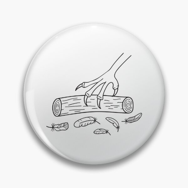 Item preview, A talon gripping a log near scattered feathers designed and sold by rasagamastore.