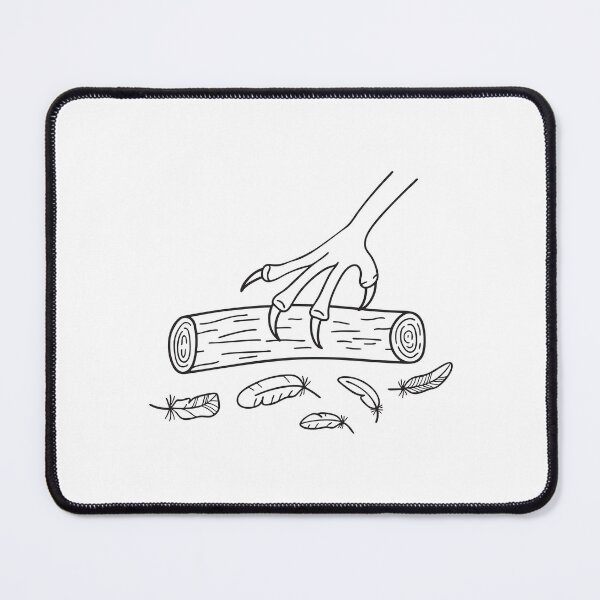Item preview, A talon gripping a log near scattered feathers designed and sold by rasagamastore.