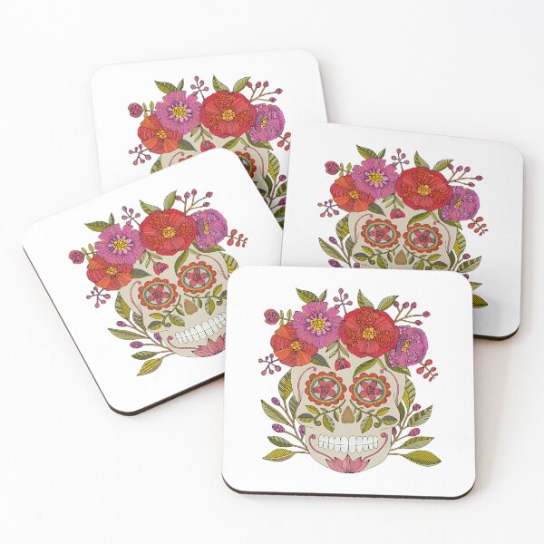 Item preview, Floral Sugar Skull Illustration designed and sold by CareTopping.