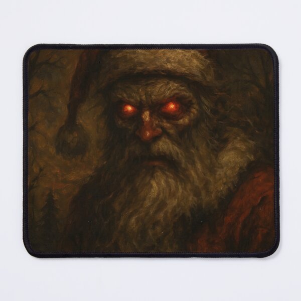 Item preview, A Scary Sinister Santa Clause with Glowing Eyes Lurks in the Shadows Portrait designed and sold by Theriddler1.