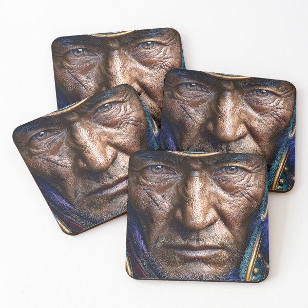 Item preview, Epic Portrait of a Weathered Warrior Face Close-Up designed and sold by Artessie.