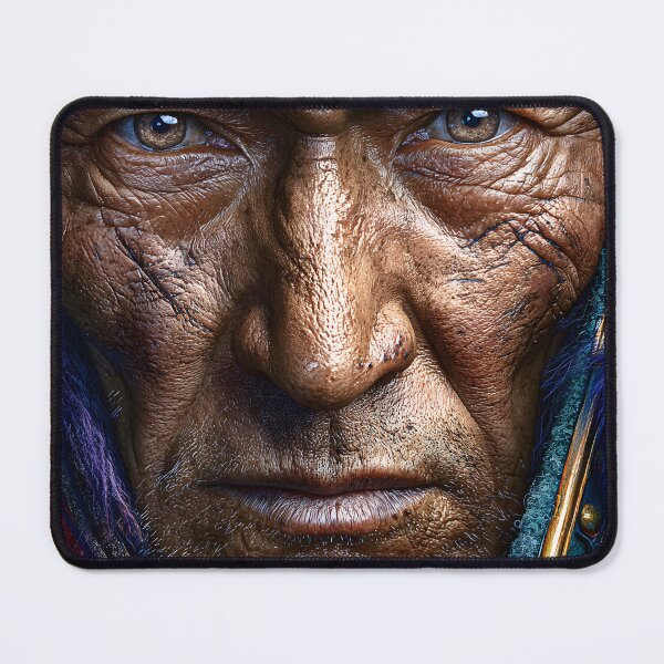 Item preview, Epic Portrait of a Weathered Warrior Face Close-Up designed and sold by Artessie.
