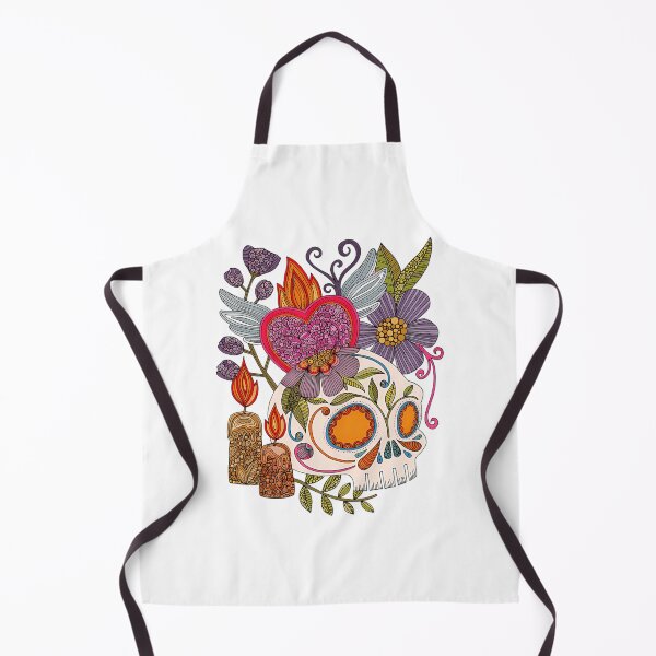 Item preview, Flaming Heart and Floral Skull Art designed and sold by CareTopping.