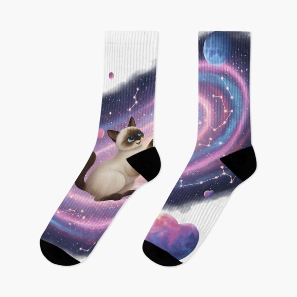 Item preview, Galactic Hearts, Star-crossed cats in cosmic love. Fantasy romance, space art, surreal pet love illustration designed and sold by meesub.