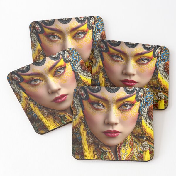 Item preview, Vibrant Traditional Chinese Opera Makeup Portrait designed and sold by Artessie.