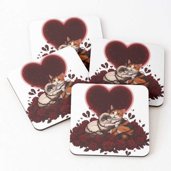 Item preview, Thorns & Moonlight, Love never blooms without pain. Dark romance, gothic cat art, moody Valentine theme designed and sold by meesub.
