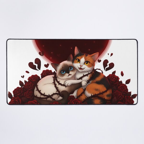 Item preview, Thorns & Moonlight, Love never blooms without pain. Dark romance, gothic cat art, moody Valentine theme designed and sold by meesub.