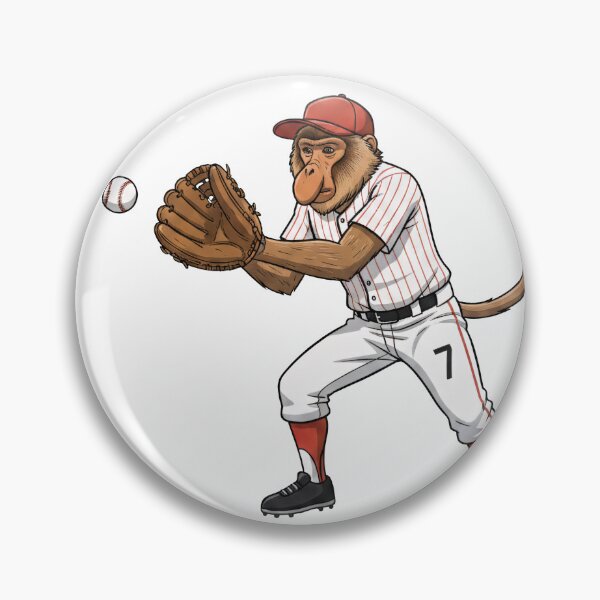 Item preview, Proboscis Power: Baseball Monkey Player Collection - Pitcher, Catcher, Batter & Fielder Art designed and sold by Wild-way Art.