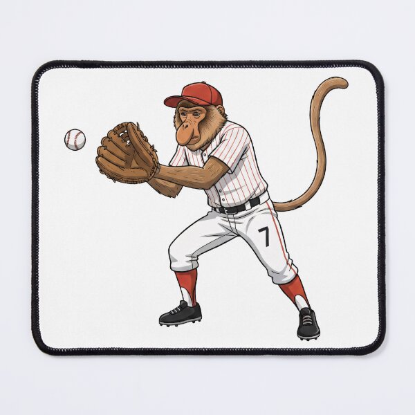 Item preview, Proboscis Power: Baseball Monkey Player Collection - Pitcher, Catcher, Batter & Fielder Art designed and sold by Wild-way Art.