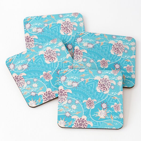 Item preview, Hawaii Lemon turtles on a Turquoise background designed and sold by Alex  Blud.