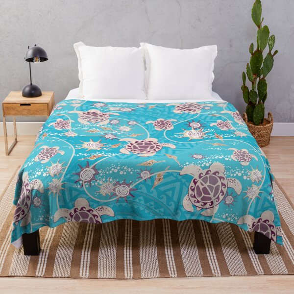 Item preview, Hawaii Lemon turtles on a Turquoise background designed and sold by Alex Blud.