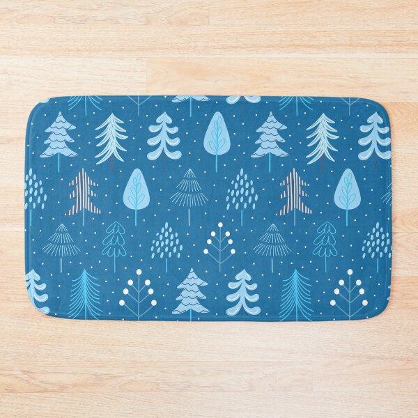 Item preview, Winter christmas festive holiday trees botanical icy bright blue white designed and sold by Nicola-Rowe.