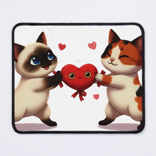 Item preview, Tug-of-Love, Love is a battle of paws. Romantic comedy art, meme-style cats, playful Valentine scenes designed and sold by meesub.