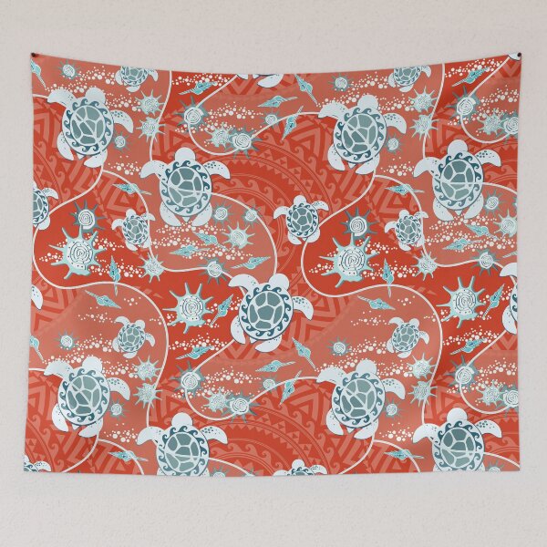 Item preview, Hawaii Lemon turtles on a Red background designed and sold by Alex  Blud.