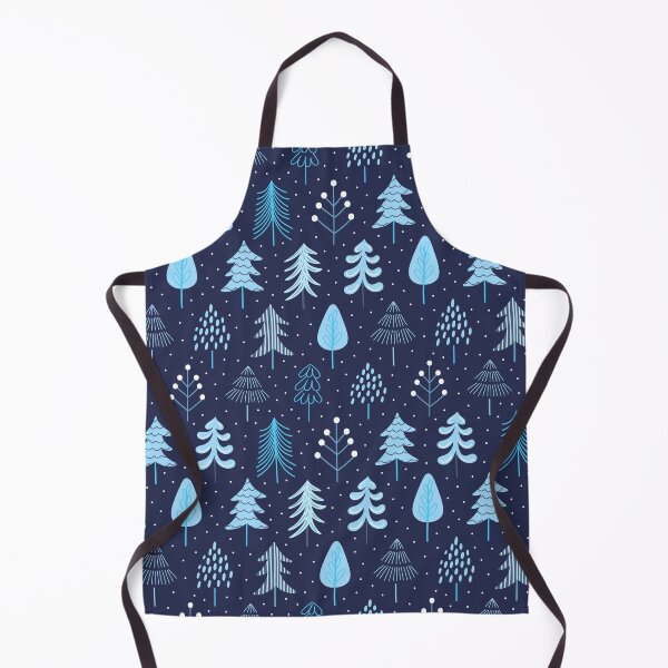 Item preview, Winter christmas festive holiday trees botanical icy blue navy white designed and sold by Nicola-Rowe.