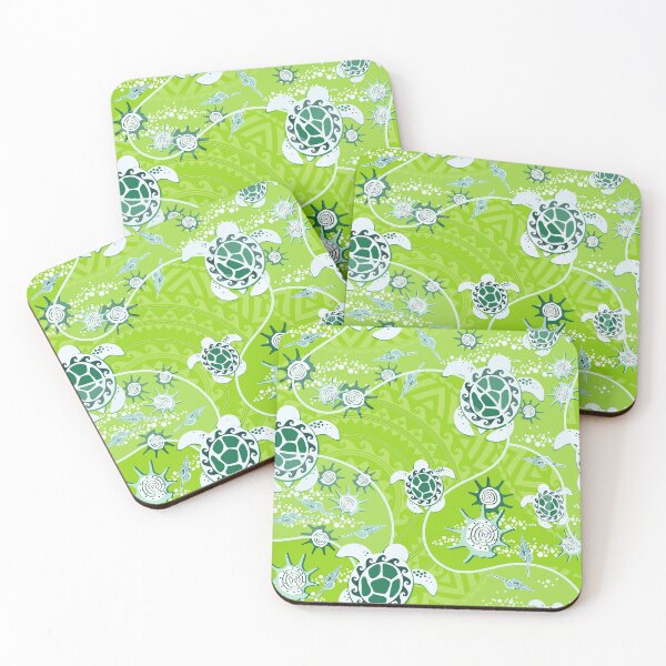 Item preview, Hawaii Lemon turtles on a Green background designed and sold by Alex  Blud.