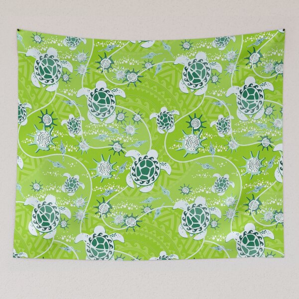 Item preview, Hawaii Lemon turtles on a Green background designed and sold by Alex  Blud.
