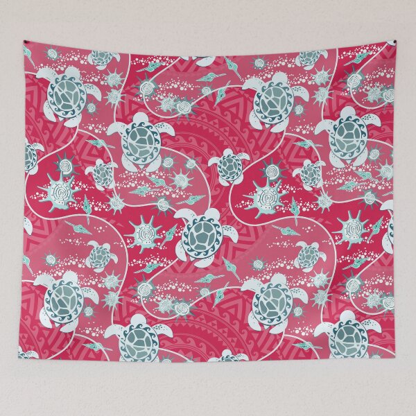 Item preview, Hawaii Lemon turtles on a Dark pink background designed and sold by Alex  Blud.