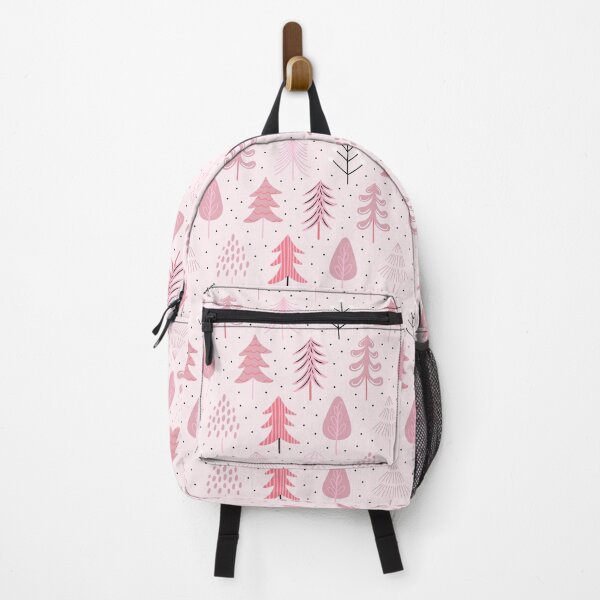 Item preview, Winter christmas festive holiday trees botanical rosy pink white black designed and sold by Nicola-Rowe.