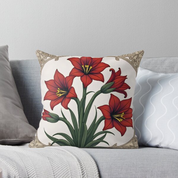 Item preview, Art Deco style Illustration of Amaryllis Flowers designed and sold by Petalandfur.