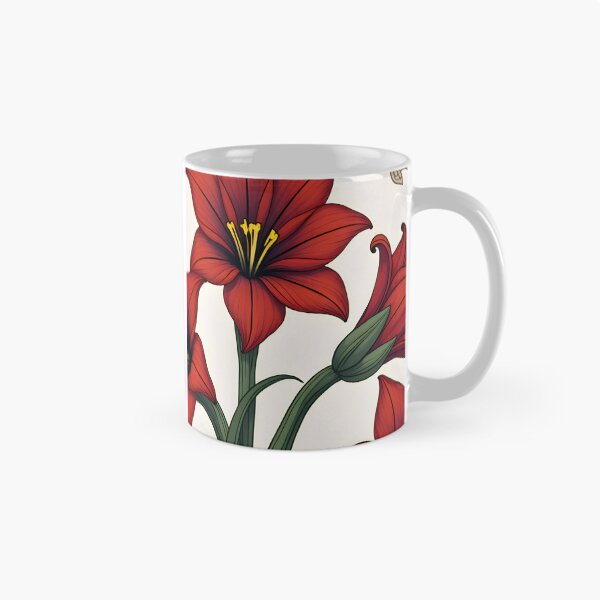 Item preview, Art Deco style Illustration of Amaryllis Flowers designed and sold by Petalandfur.