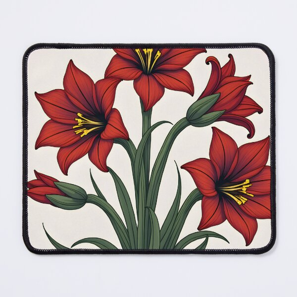 Item preview, Art Deco style Illustration of Amaryllis Flowers designed and sold by Petalandfur.