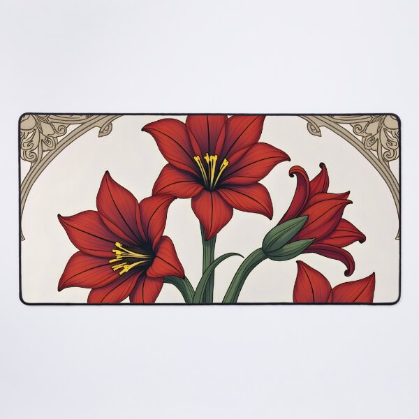 Item preview, Art Deco style Illustration of Amaryllis Flowers designed and sold by Petalandfur.