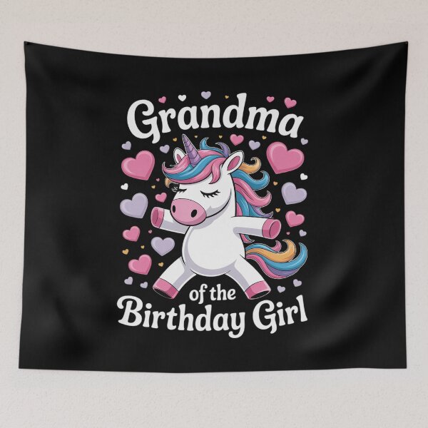 Item preview, Grandma of the Birthday Girl Flossing Unicorn Grandmother designed and sold by HuValverdeArt.