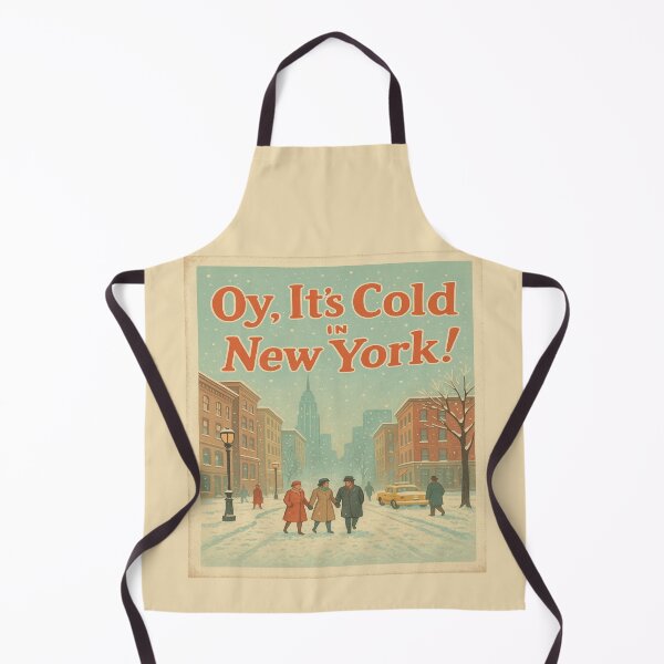 Item preview, Oy, It’s Cold in New York! – Retro Christmas Postcard with Taxi, Tree & Holiday Lights designed and sold by Globalcitytees.
