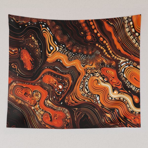 Item preview, Aboriginal Inspired Dot Art - Australian Trails Behind the Fence designed and sold by GrinGalore.
