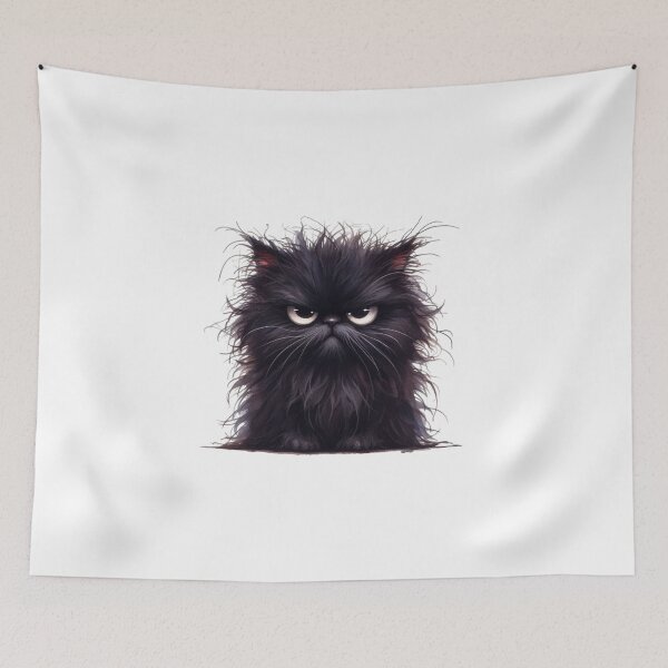 Item preview, Grumpy Black Cat 08 designed and sold by Purranova.